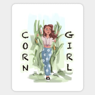 Corn girl raw vegan Magnet